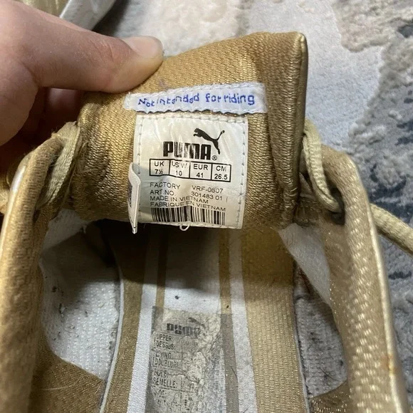 Puma Ducati MotoGP Vintage Sneakers White & Gold Special Edition women's Sz‎ 10 - Picture 7 of 7